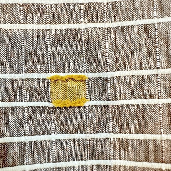 Silk Land Woman 3X Blazer Jacket Brown Striped Geometric Cotton Blend Plus Size - Picture 10 of 14